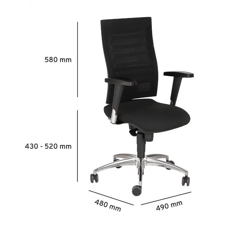 SSI Proline S2 ergonomikus irodai forgószék, 110kg - fekete/piros