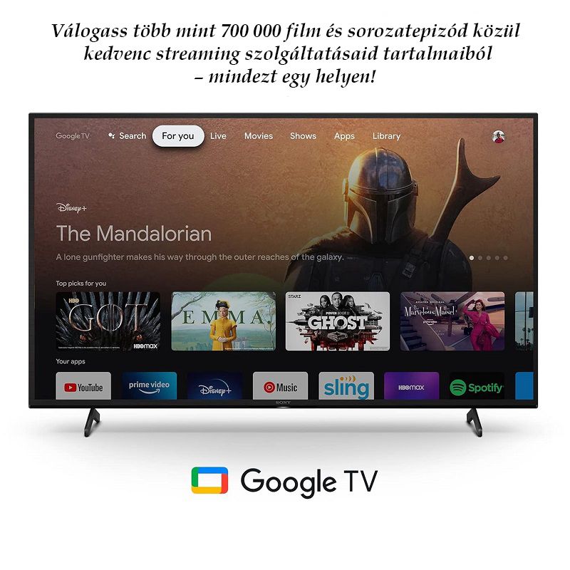 Sony BRAVIA 4K UHD Smart Google televízió 43"/108cm, fekete (KD43X75K) - használt