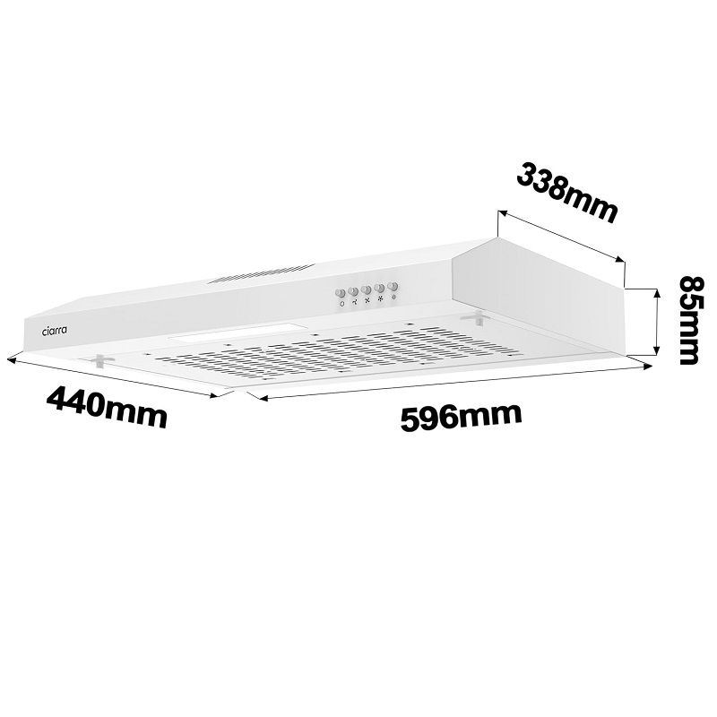 Ciarra páraelszívó, led világítással, 60cm, 29,5W, 185 m³/h - fehér (CBCS6903A) Ciarra páraelszívó, led világítással, 60cm, 29,5W, 185 m³/h - fehér (CBCS6903A)