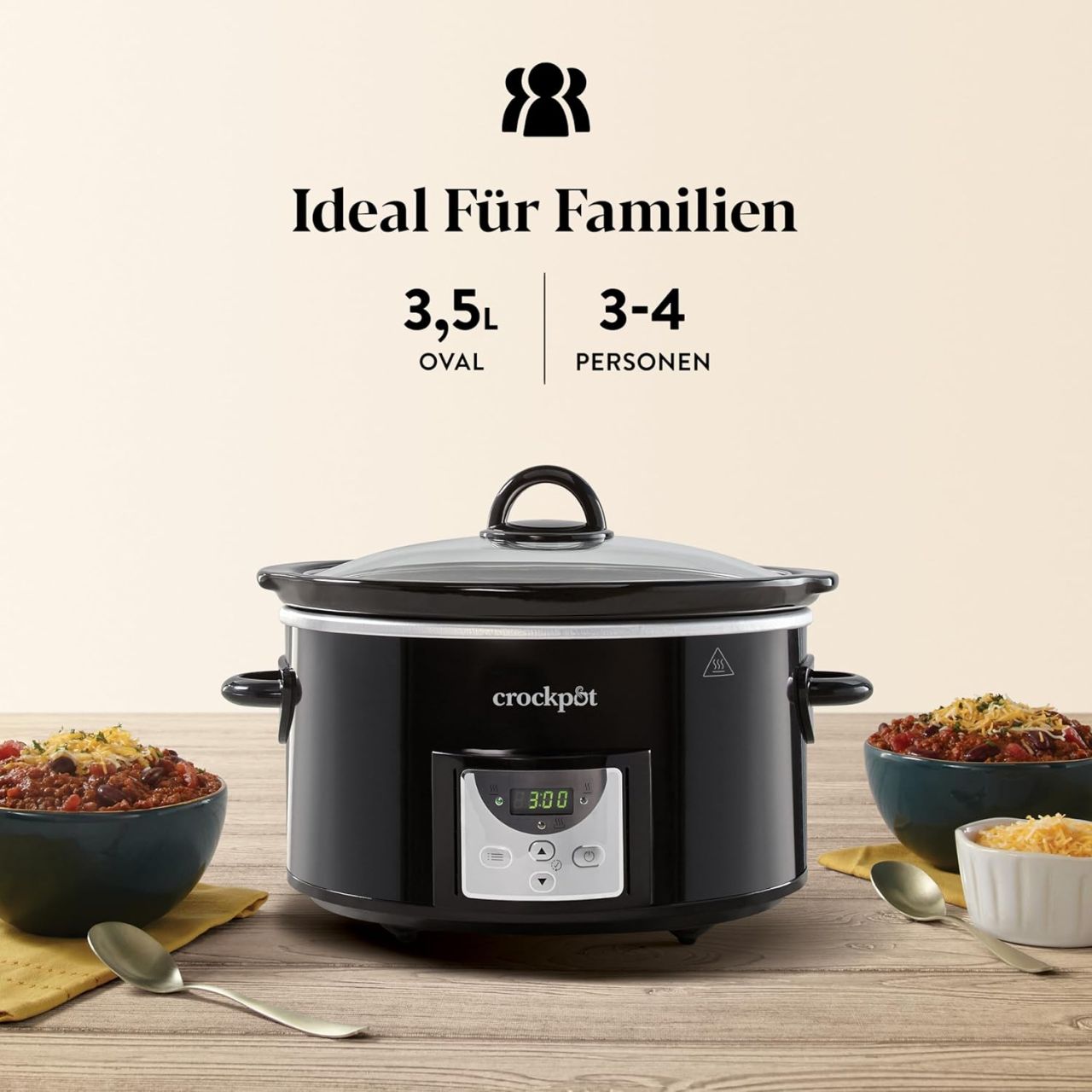 Crockpot CSC113X Digitális Lassú Főző 3,5L 200w - fekete
