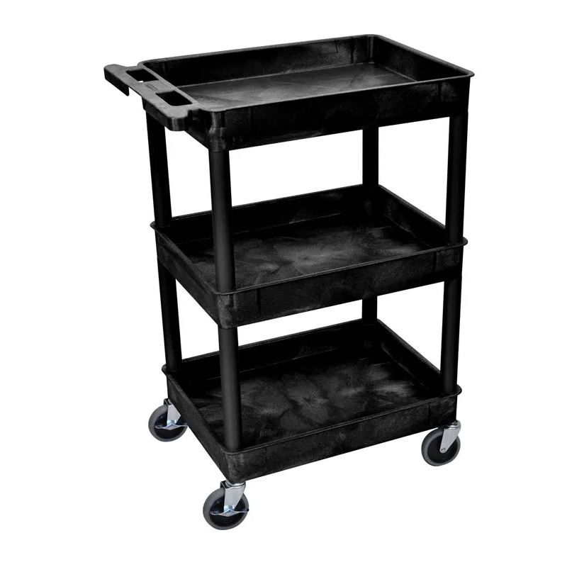 Luxor SESTC111-B nagy teherbírású, 3 polcos segédkocsi, 150kg, 460x980x610mm - fekete Luxor SESTC111-B nagy teherbírású, 3 polcos segédkocsi, 150kg, 460x980x610mm - fekete