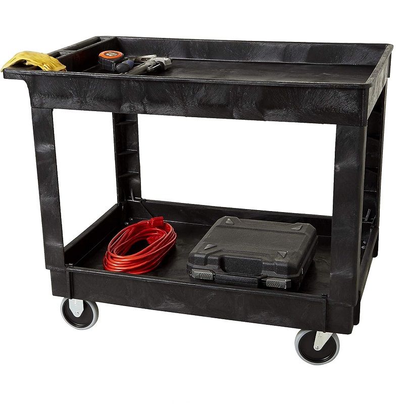 Rubbermaid 4520-88 nagy teherbírású, 2 polcos segédkocsi, 230kg, 108x65x82,5cm - fekete (min. szállítássérült) Rubbermaid 4520-88 nagy teherbírású, 2 polcos segédkocsi, 230kg, 108x65x82,5cm - fekete (min. szállítássérült)