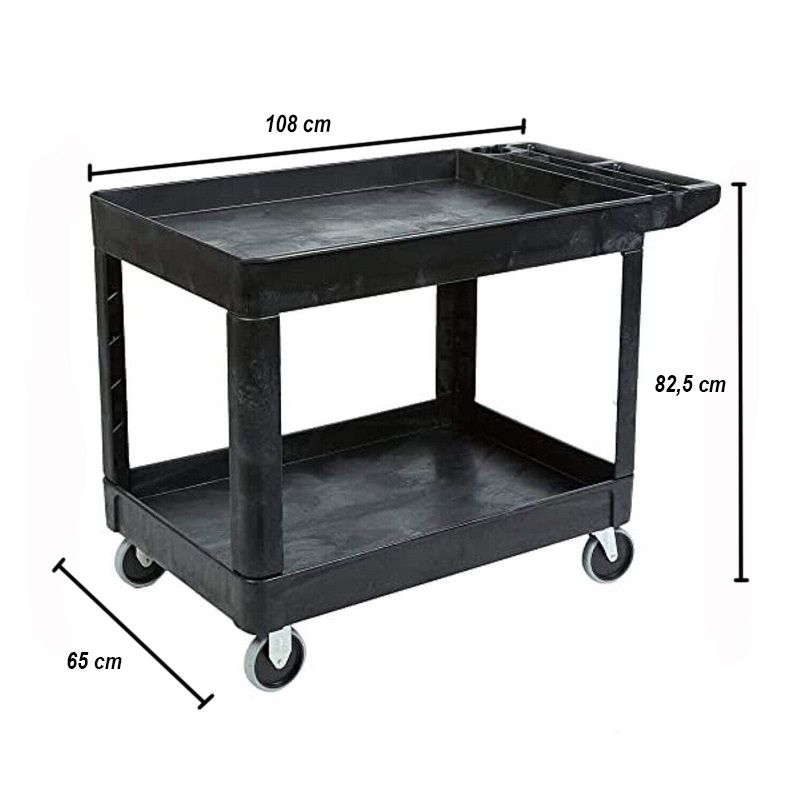 Rubbermaid 4520-88 nagy teherbírású, 2 polcos segédkocsi, 230kg, 108x65x82,5cm - fekete (min. szállítássérült) Rubbermaid 4520-88 nagy teherbírású, 2 polcos segédkocsi, 230kg, 108x65x82,5cm - fekete (min. szállítássérült)