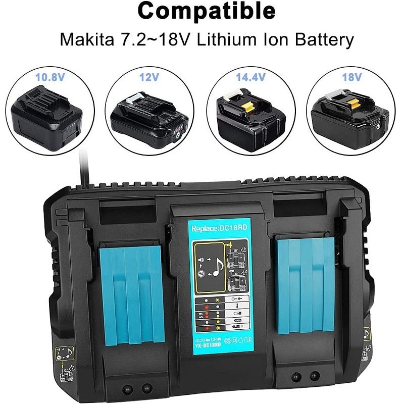 Makita DC18RD dupla gyorstöltő LXT 7,2V-18V - utángyártott Makita DC18RD dupla gyorstöltő LXT 7,2V-18V - utángyártott