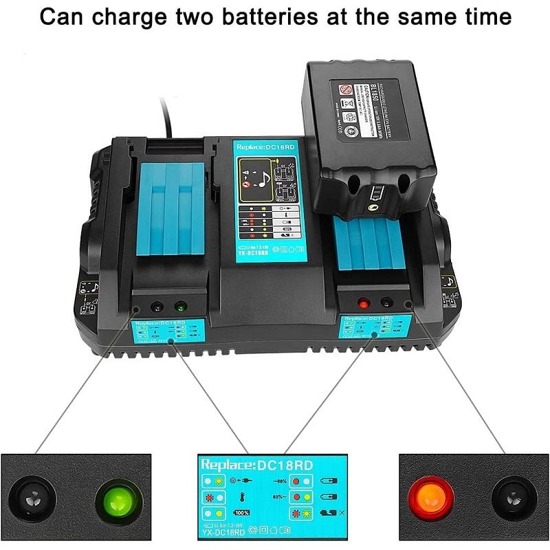 Makita DC18RD dupla gyorstöltő LXT 7,2V-18V - utángyártott Makita DC18RD dupla gyorstöltő LXT 7,2V-18V - utángyártott