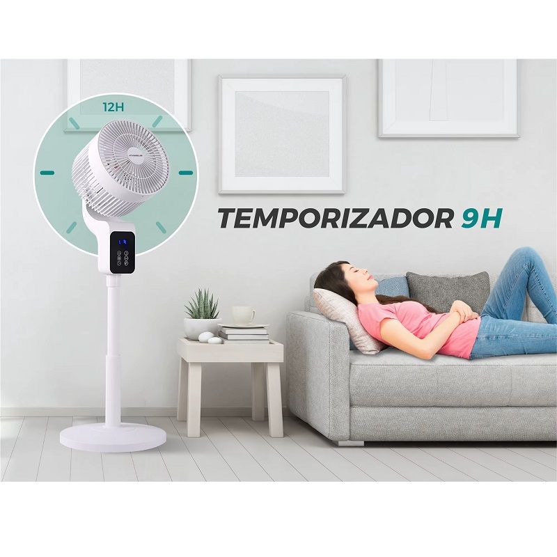 Bluemyth álló ventilátor, távirányítóval, időzítővel, 50W, 70-90cm - fehér (TC-XHS218) Bluemyth álló ventilátor, távirányítóval, időzítővel, 50W, 70-90cm - fehér (TC-XHS218)