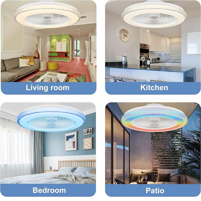 Tukrool mennyezeti ventilátor RGB világítással, távirányítóval, 40W, 4000lum, Ø49cm - fehér (3400728-08) Tukrool mennyezeti ventilátor RGB világítással, távirányítóval, 40W, 4000lum, Ø49cm - fehér (3400728-08)