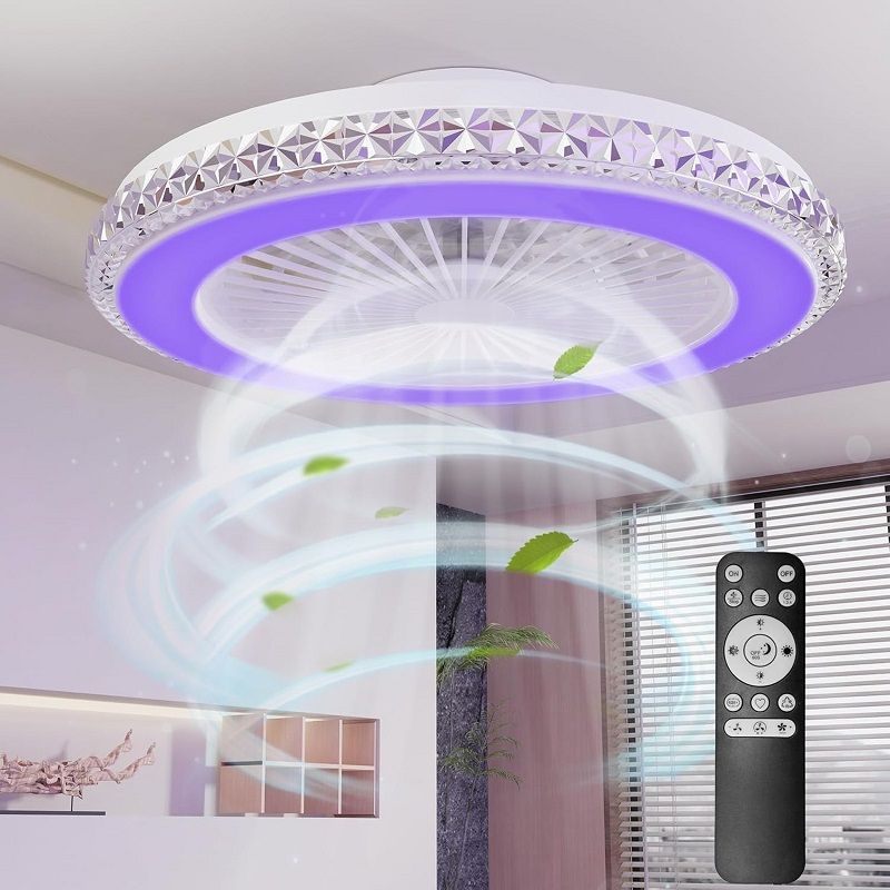 Tukrool mennyezeti ventilátor RGB világítással, távirányítóval, 40W, 4000lum, Ø49cm - fehér (3400728-08) Tukrool mennyezeti ventilátor RGB világítással, távirányítóval, 40W, 4000lum, Ø49cm - fehér (3400728-08)