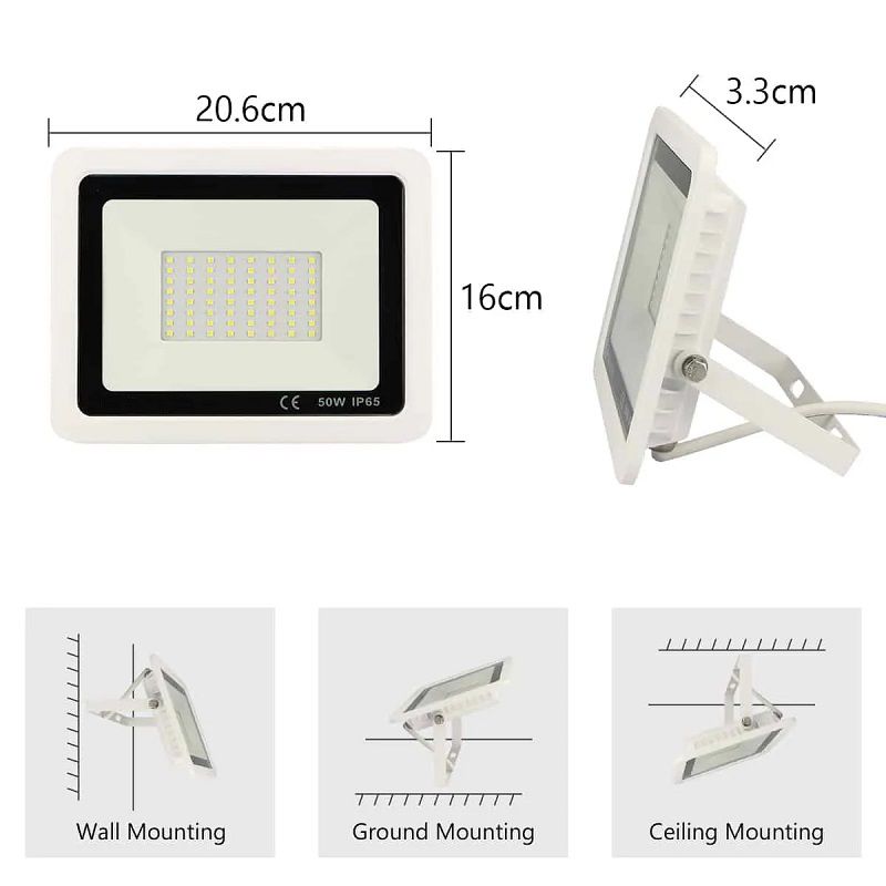Fupe ML-TG006 kültéri led reflektor, 50W, 5000lum, 6500K, IP65 - fehér Fupe ML-TG006 kültéri led reflektor, 50W, 5000lum, 6500K, IP65 - fehér