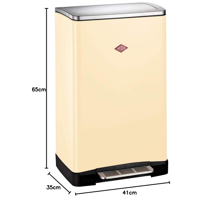 Wesco Big Double Boy pedálos dupla konyhai szemetesláda, 2x18liter - mandula (131913) Wesco Big Double Boy pedálos dupla konyhai szemetesláda, 2x18liter - mandula (131913)