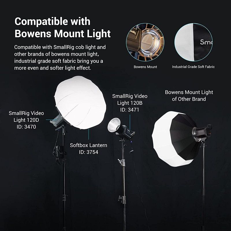 SmallRig RA-L65 lámpás softbox/gömb softbox, 65cm, hordtáskával SmallRig RA-L65 lámpás softbox/gömb softbox, 65cm, hordtáskával