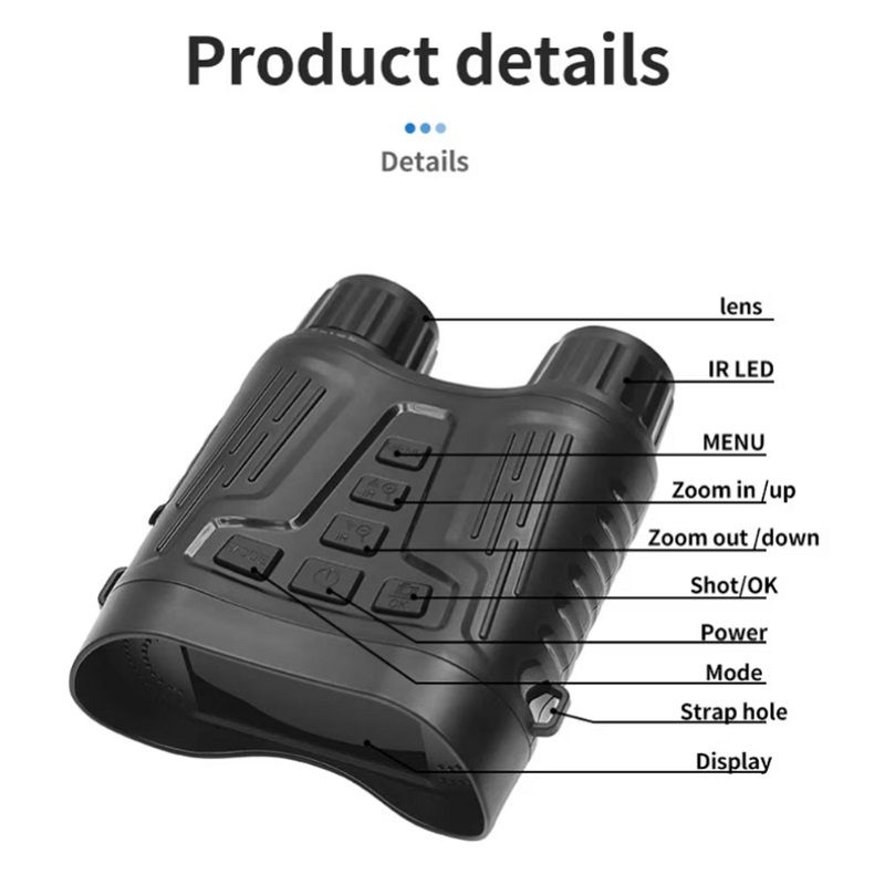 Coolife NV2810 éjjellátó távcső, infravörös megvilágítással, 8-szoros Zoom, 4K felbontás - fekete