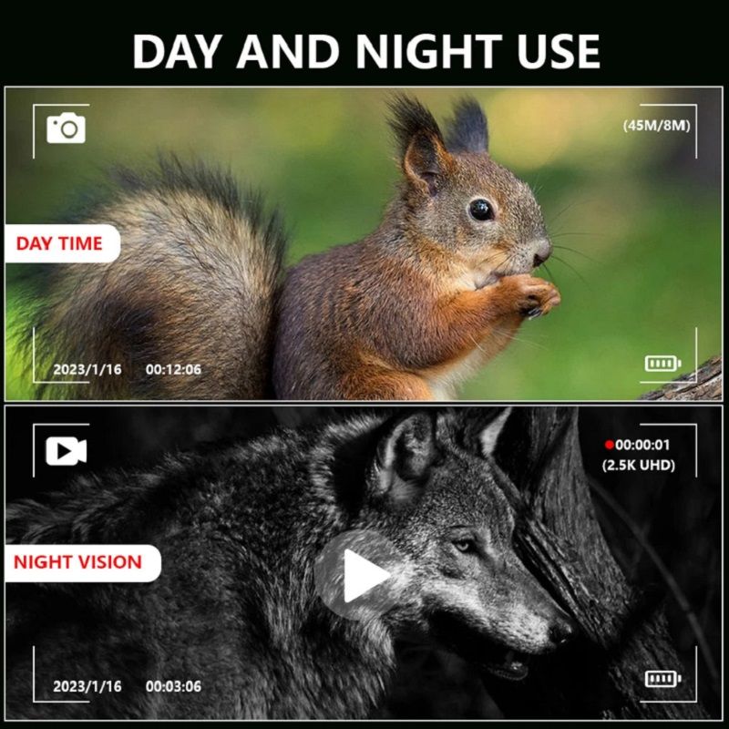 Coolife NV2810 éjjellátó távcső, infravörös megvilágítással, 8-szoros Zoom, 4K felbontás - fekete