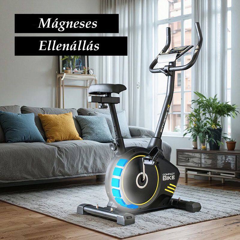 Fitness Dr. Compact Bike 2 szobakerékpár, lcd kijelzővel, 100kg - fekete (FIT02023)