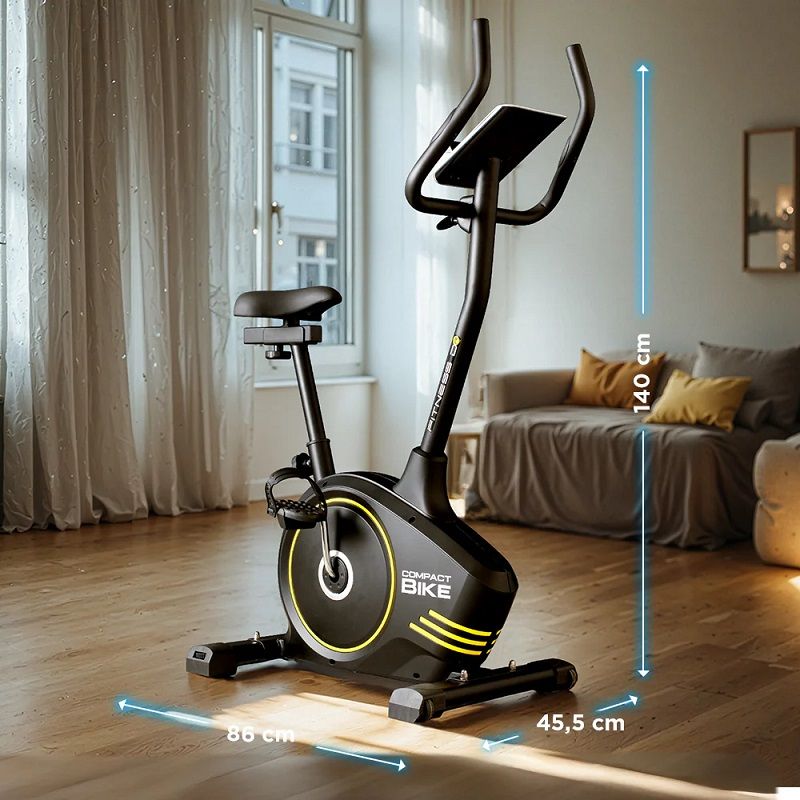 Fitness Dr. Compact Bike 2 szobakerékpár, lcd kijelzővel, 100kg - fekete (FIT02023)