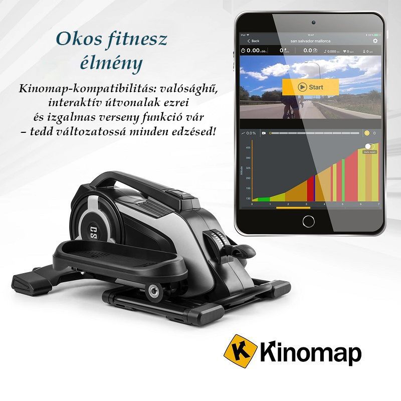 Capital Sports CSP5 Evo Nano taposógép, lcd kijelzővel, kinomap app, 100-150kg - fekete (10033784) - használt