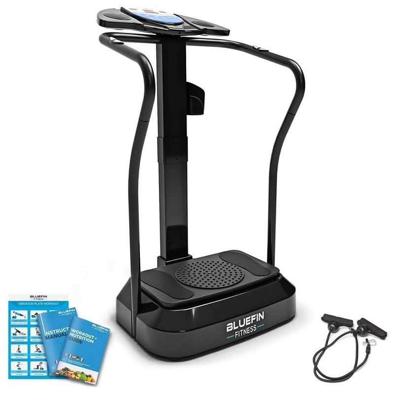 Bluefin Fitness Pro vibrációs tréner, kapaszkodóval, hangszórókkal, gumi kötéllel - fekete (min. esztétikai hibákkal)