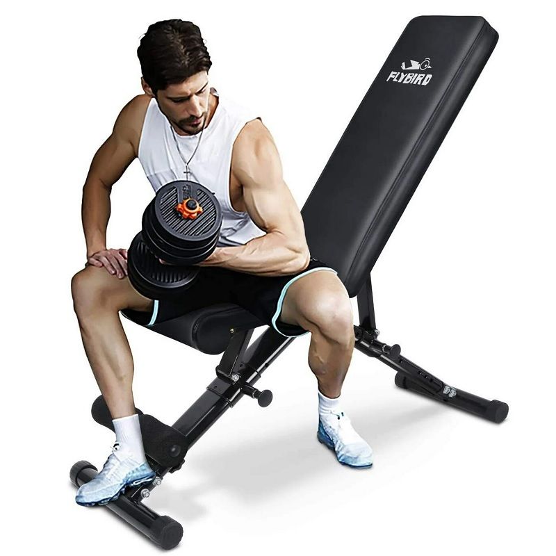 FLYBIRD FB-17YLD02 multifunkciós fekvenyomó pad, összecsukható szerkezettel, 360kg - fekete