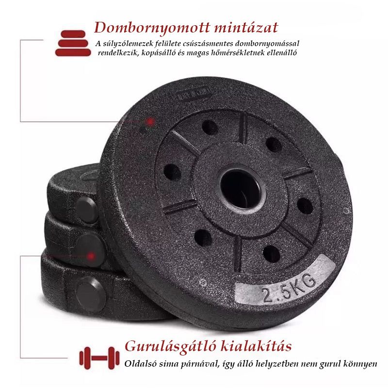 Besportble egykezes súlyzószett pár, állítható nehézséggel, 30kg-ig
