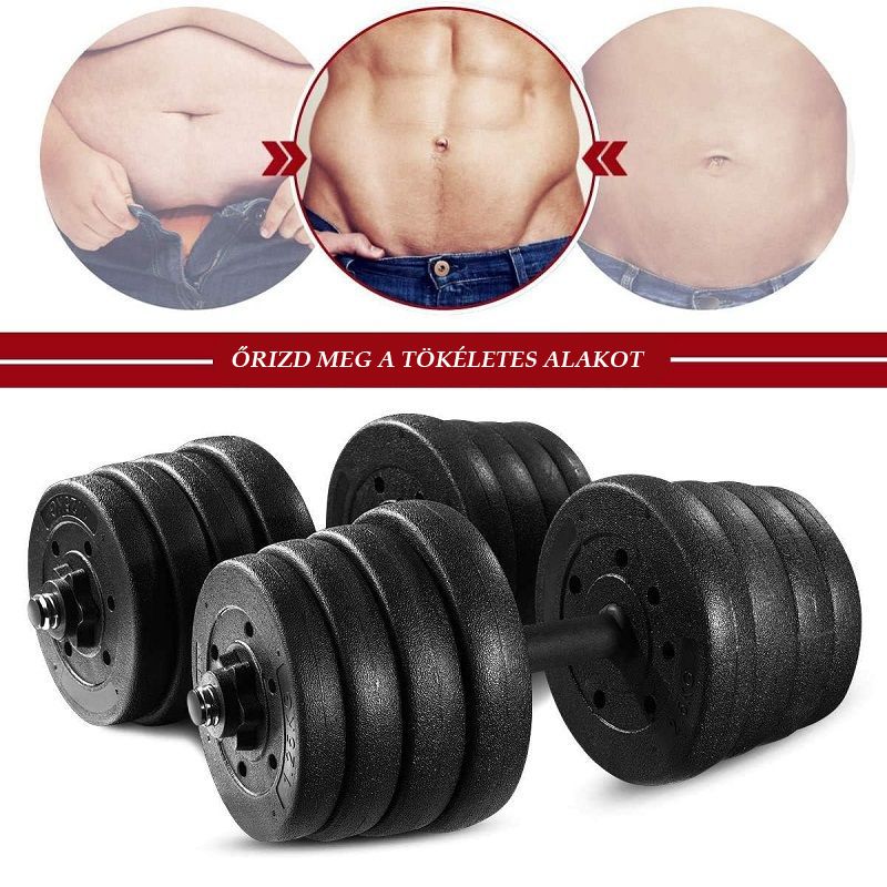 Besportble egykezes súlyzószett pár, állítható nehézséggel, 30kg-ig