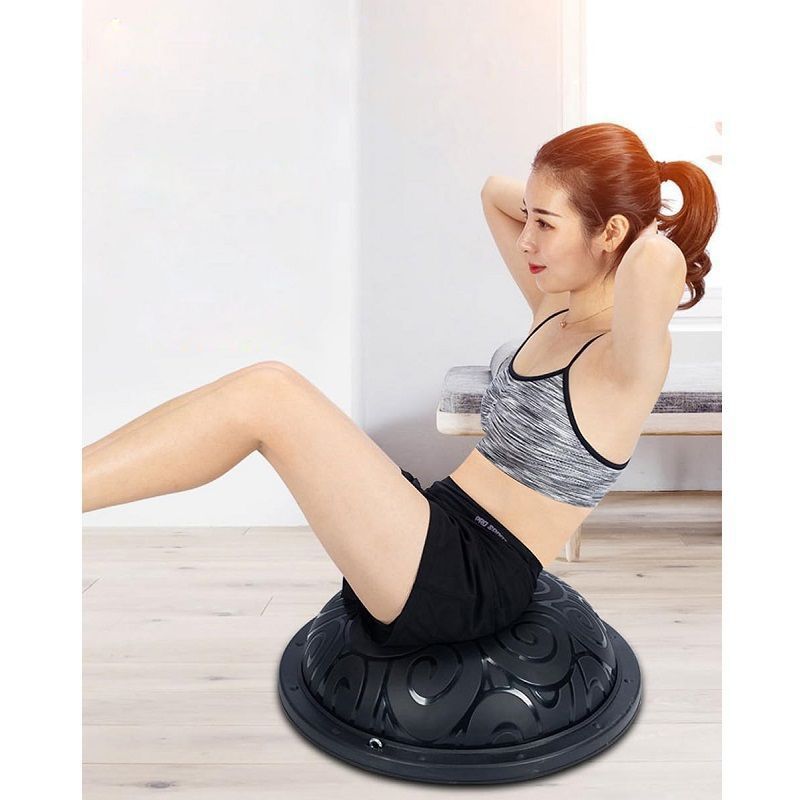 Whipr egyensúly labda, expanderrel és pumpával, 46cm, 130kg - fekete