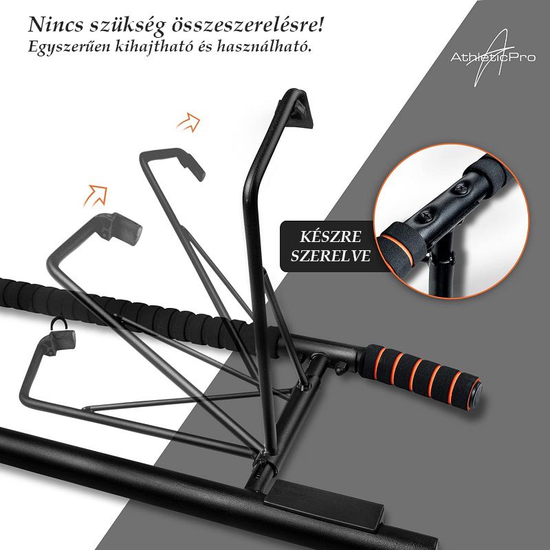 AthleticPro AP001 multifunkciós húzódzkodó rúd, 200kg-ig - fekete