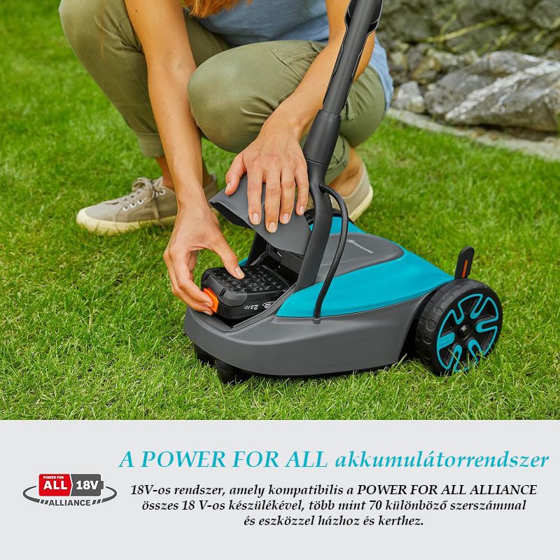 Gardena HandyMower 22/18V P4A akkus kézi fűnyíró, alapgép, 18V, 22cm (14620-55)