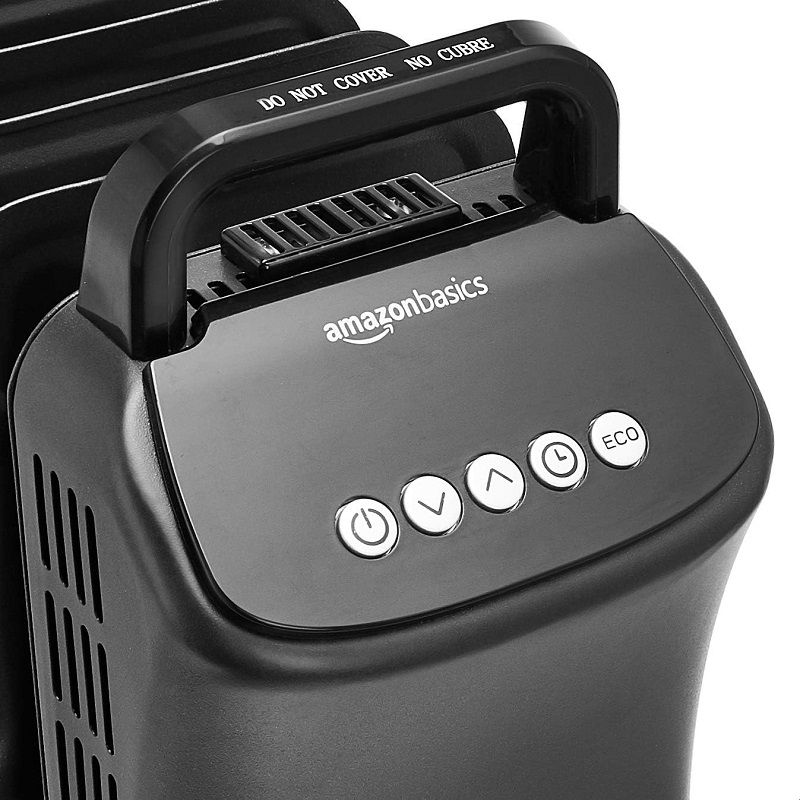 Amazon Basics elektromos olajradiátor távirányítóval, időzítővel, ECO móddal, 2500W - fekete (CY83RR-11)