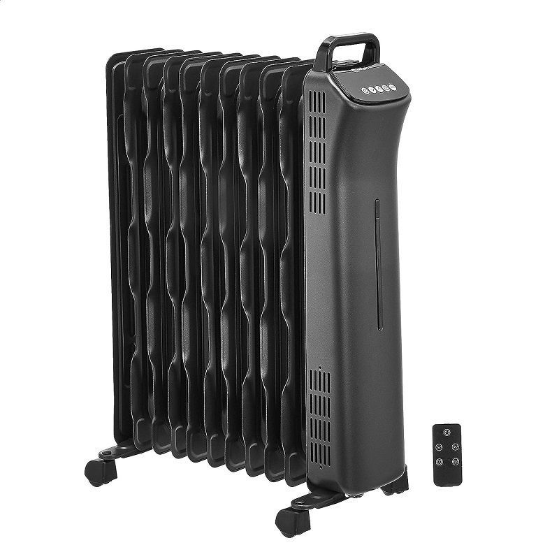 Amazon Basics elektromos olajradiátor távirányítóval, időzítővel, ECO móddal, 2500W - fekete (CY83RR-11)