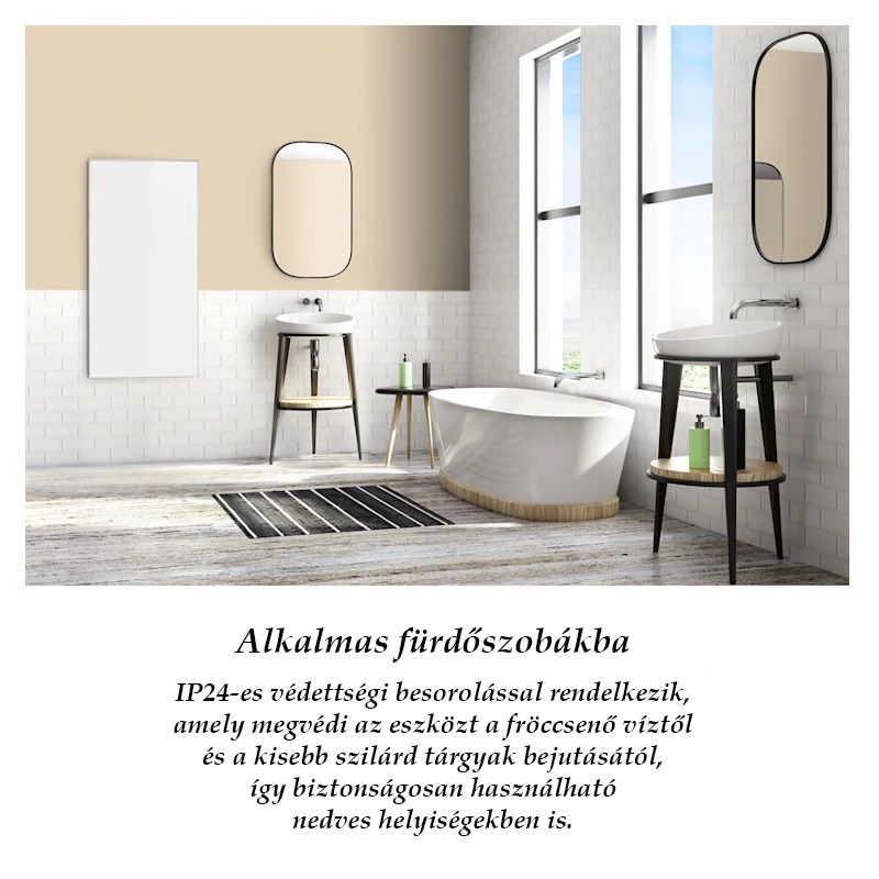 Klarstein Wonderwall 72 Infravörös hősugárzó, távirányítóval 120x60cm, 720W - fehér