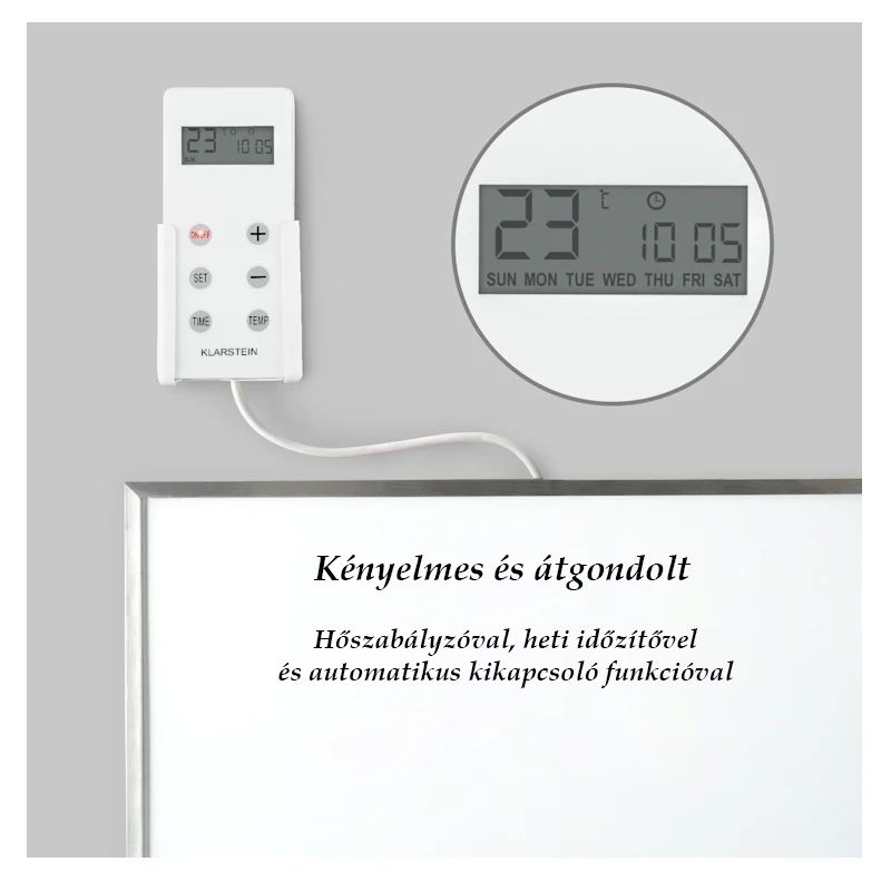 Klarstein Wonderwall 72 Infravörös hősugárzó, távirányítóval 120x60cm, 720W - fehér