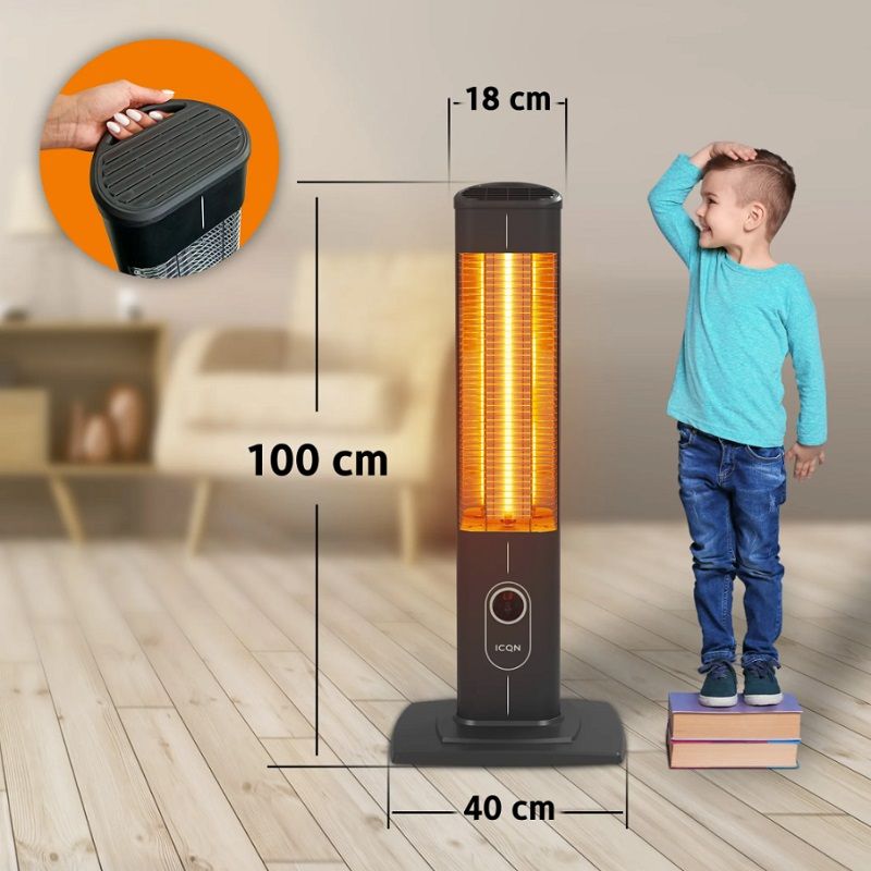 ICQN karbonszálas infra hősugárzó, távirányítóval, 2300W - fekete (IC2300.R) ICQN karbonszálas infra hősugárzó, távirányítóval, 2300W - fekete (IC2300.R)
