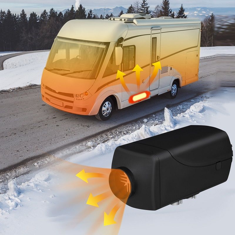 Vevor dízel állófűtés, távirányítóval, kijelzővel, 5kW, 24V, 10lit - fekete