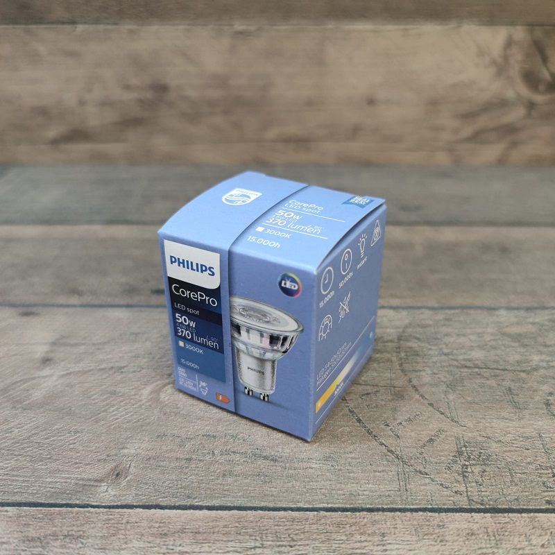 Philips GU10 LED izzó 4.6W (=50W) 3000K 370lm GU10 36D 15.000h Philips GU10 LED izzó 4.6W (=50W) 3000K 370lm GU10 36D 15.000h