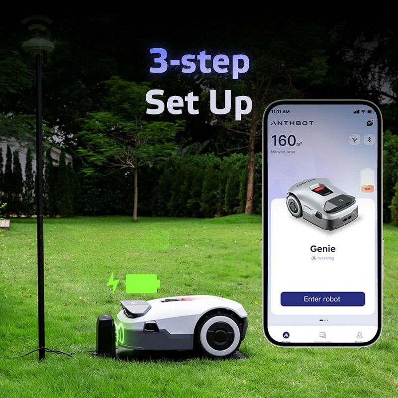 Anthbot Genie 1000 AI robotfűnyíró, vezérlés intelligens alkalmazáson keresztül, automatikus esőérzékel, 2000m2 (LD202412311) Anthbot Genie 1000 AI robotfűnyíró, vezérlés intelligens alkalmazáson keresztül, automatikus esőérzékel, 2000m2 (LD202412311)