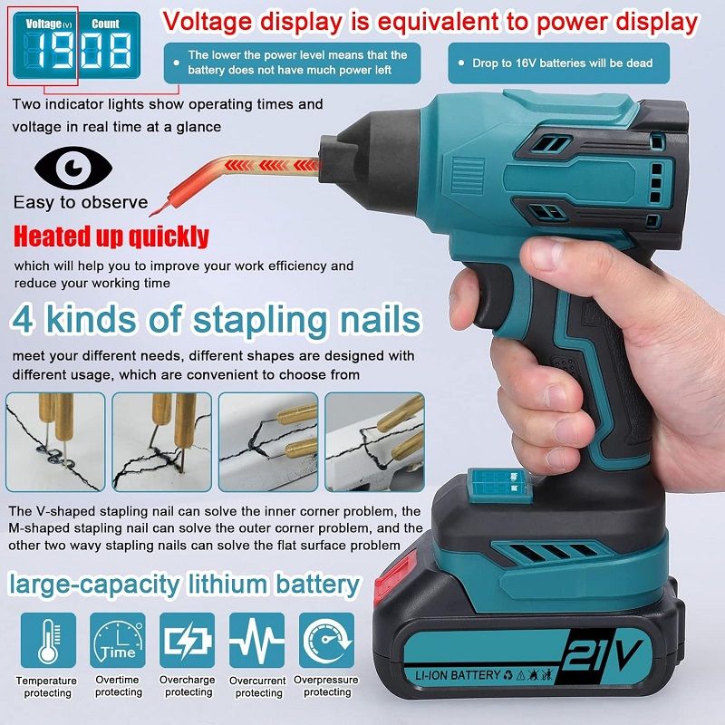 Weytoll akkumulátoros műanyag forrasztó készlet, 21V, 2db akkumulátorral, töltővel Weytoll akkumulátoros műanyag forrasztó készlet, 21V, 2db akkumulátorral, töltővel