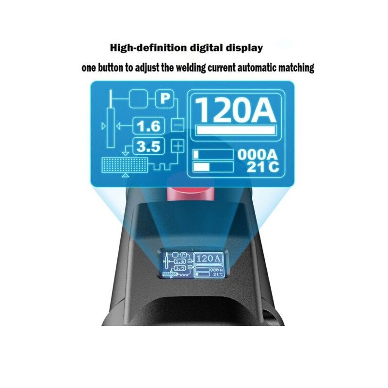 Hordozható elektródás inverteres hegesztőgép, intelligens kijelzővel, áramszabályzóval, hordtáskával, 220V, 3000W Hordozható elektródás inverteres hegesztőgép, intelligens kijelzővel, áramszabályzóval, hordtáskával, 220V, 3000W