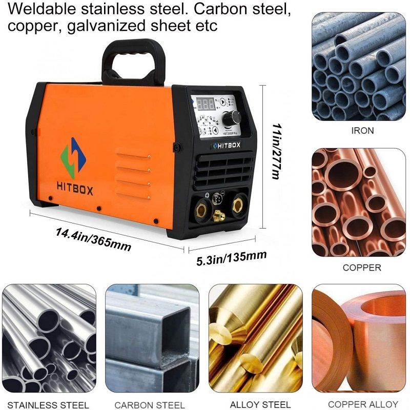 HITBOX HBT2000P Pro hegesztő készülék, kiegészítőkkel, TIG (AWI) és MMA hegesztéshez