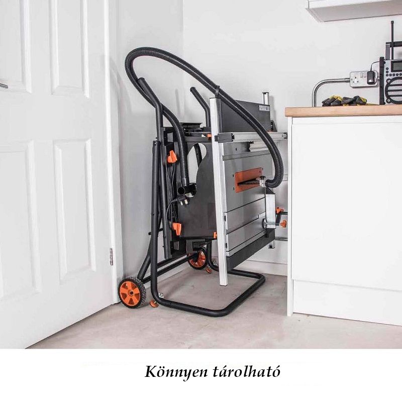 Evolution Rage 5-S asztali körfűrész, kerekes állvánnyal, 255mm, 1500W (057-0003)