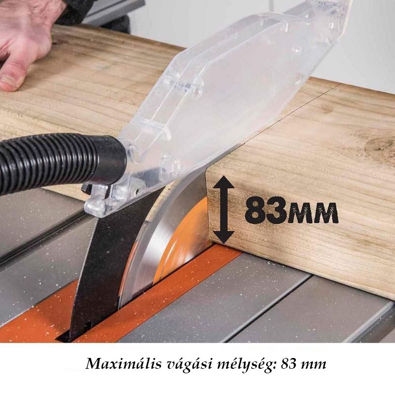 Evolution Rage 5-S asztali körfűrész, kerekes állvánnyal, 255mm, 1500W (057-0003)