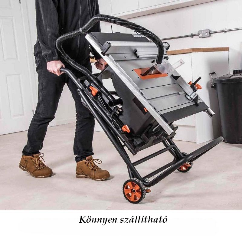 Evolution Rage 5-S asztali körfűrész, kerekes állvánnyal, 255mm, 1500W (057-0003)
