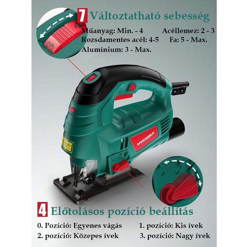 Hychika M1Q-DU16-80 elektromos dekopírfűrész készlet. 800W