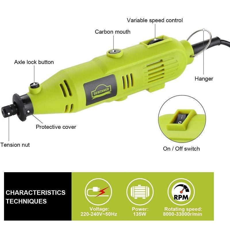 Dewinner multifunkciós forgószerszám, 234 darabos készlet Dewinner multifunkciós forgószerszám, 234 darabos készlet