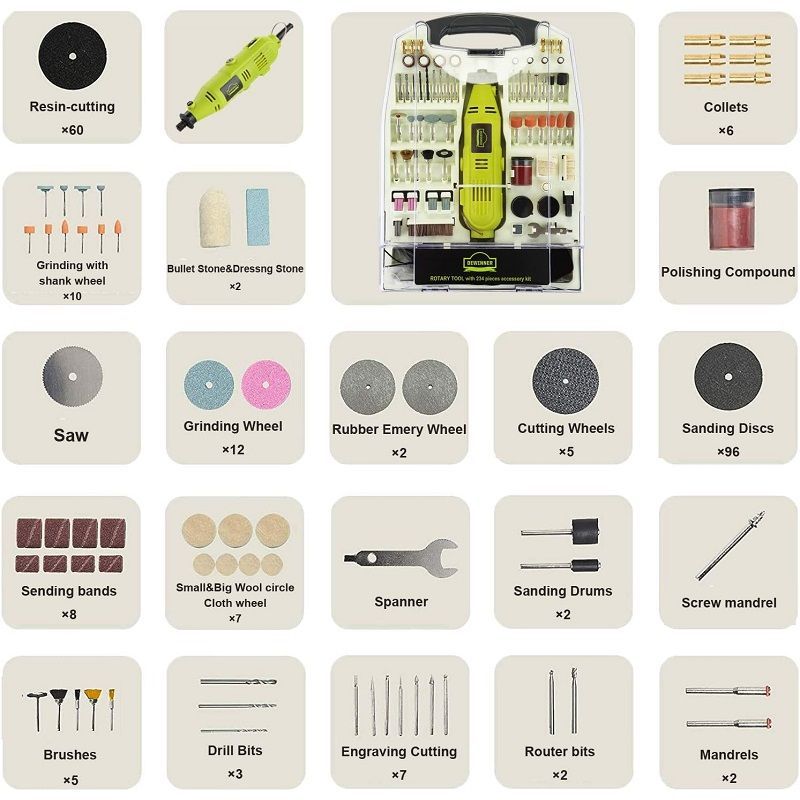 Dewinner multifunkciós forgószerszám, 234 darabos készlet Dewinner multifunkciós forgószerszám, 234 darabos készlet