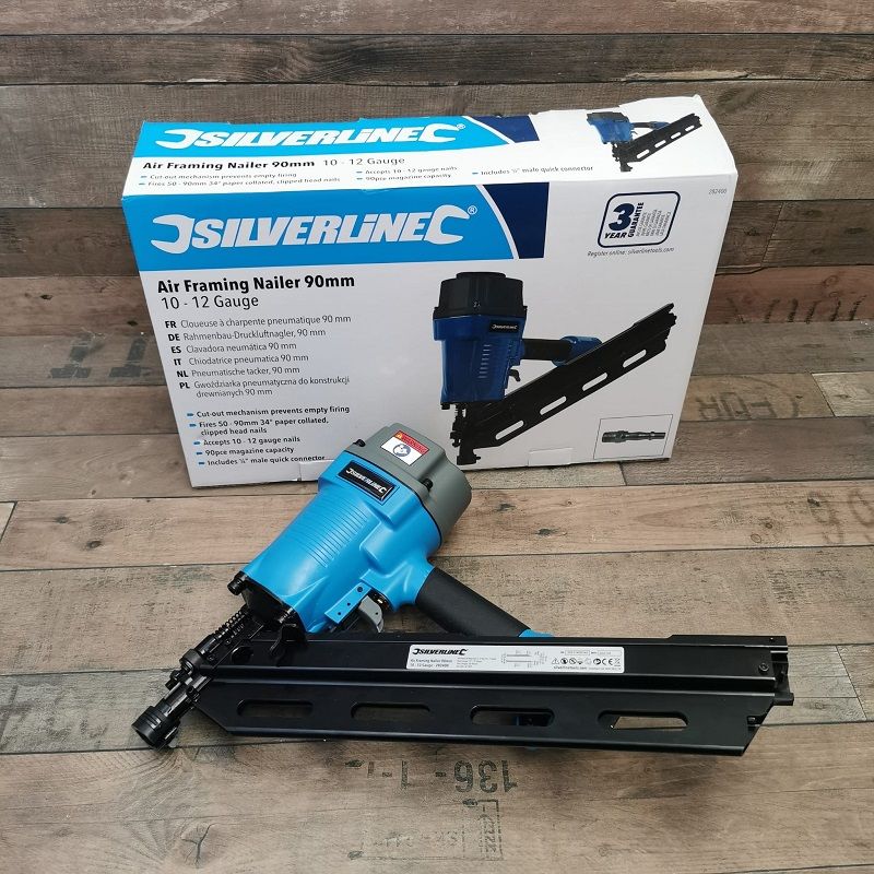 Silverline Tools pneumatikus szegbelövő 90mm, 8bar (282400) Silverline Tools pneumatikus szegbelövő 90mm, 8bar (282400)