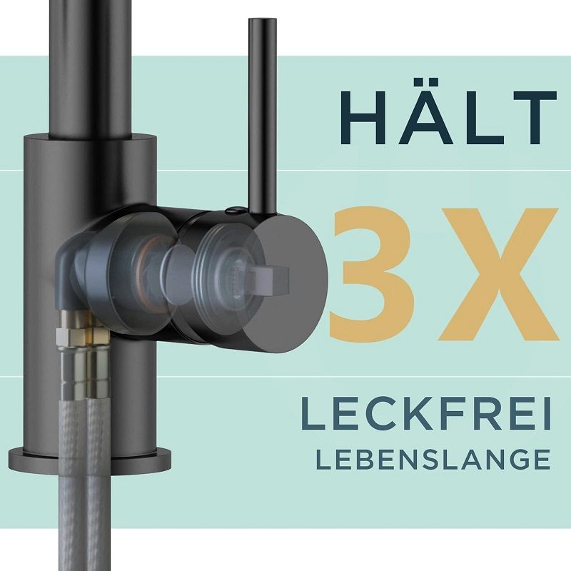 Valentina álló konyhai csaptelep, kihúzható zuhanyfejjel, 2 áramlási funkcióval - matt fekete Valentina álló konyhai csaptelep, kihúzható zuhanyfejjel, 2 áramlási funkcióval - matt fekete