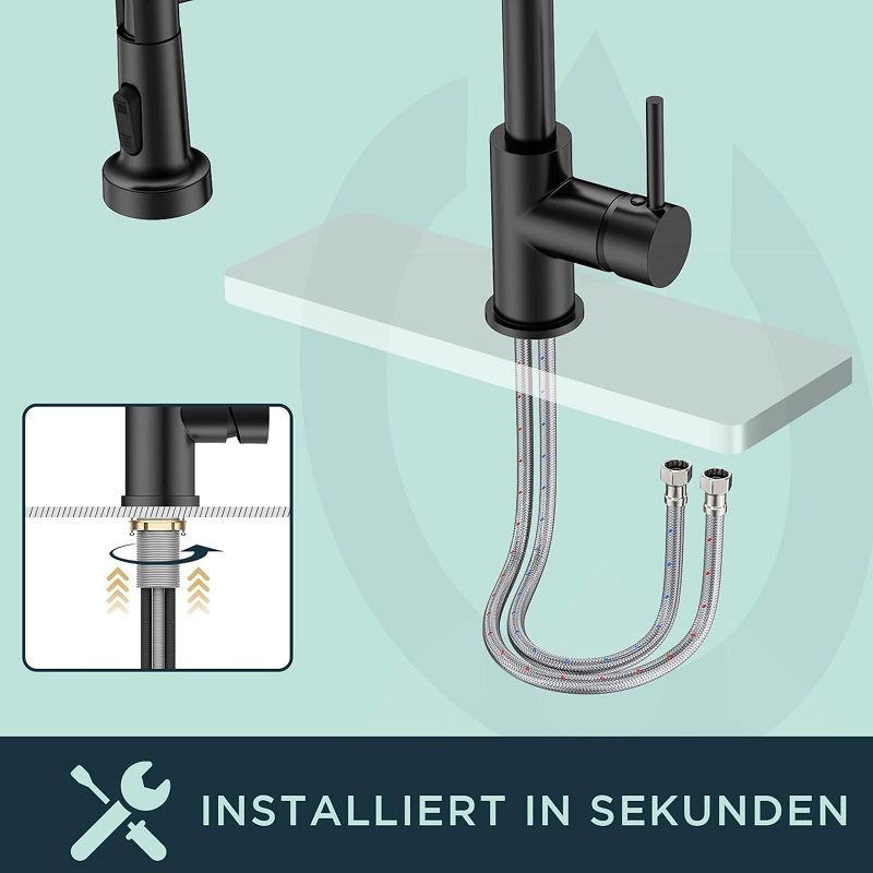 Valentina álló konyhai csaptelep, kihúzható zuhanyfejjel, 2 áramlási funkcióval - matt fekete Valentina álló konyhai csaptelep, kihúzható zuhanyfejjel, 2 áramlási funkcióval - matt fekete