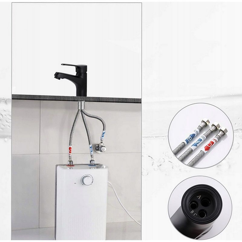 Lonheo LTLD0102BE alacsony nyomású mosdó csaptelep, háromutas vízmelegítőhöz - fekete