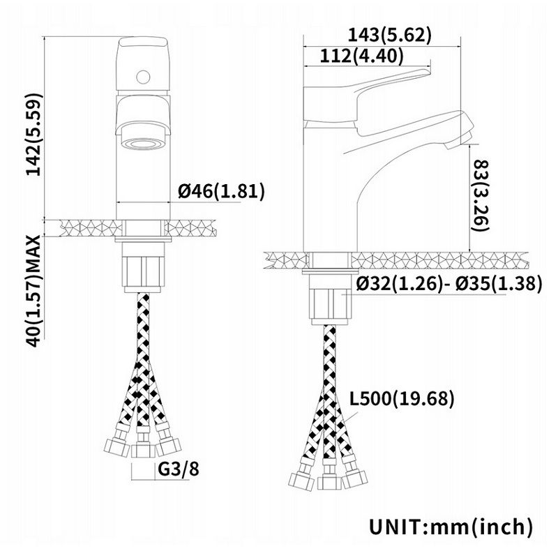 Lonheo LTLD0102BE alacsony nyomású mosdó csaptelep, háromutas vízmelegítőhöz - fekete