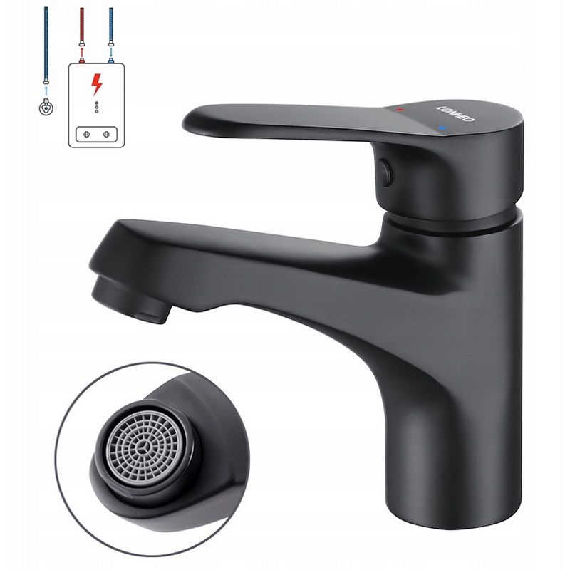 Lonheo LTLD0102BE alacsony nyomású mosdó csaptelep, háromutas vízmelegítőhöz - fekete